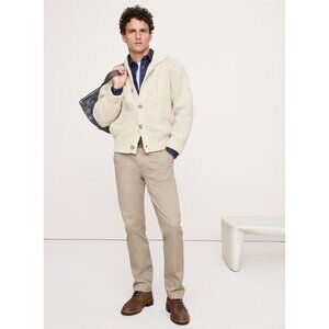 Banana Republic Mens Relaxed Fit Chino Cotton Pants Size 32x30 Beige Tan AN NWT